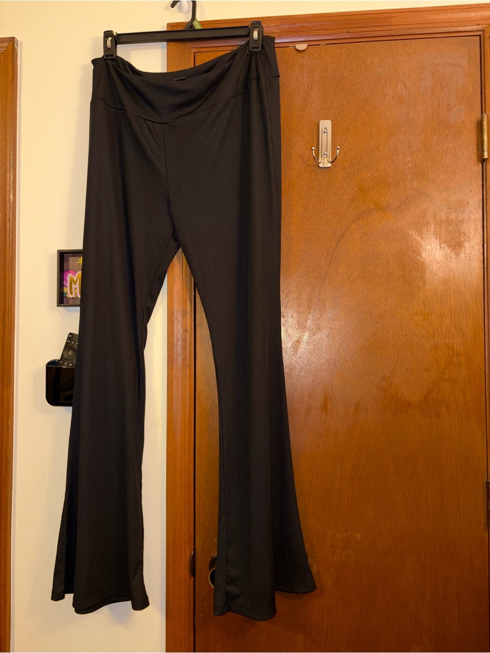 Fashion Nova Black Ribbed Flare Pants